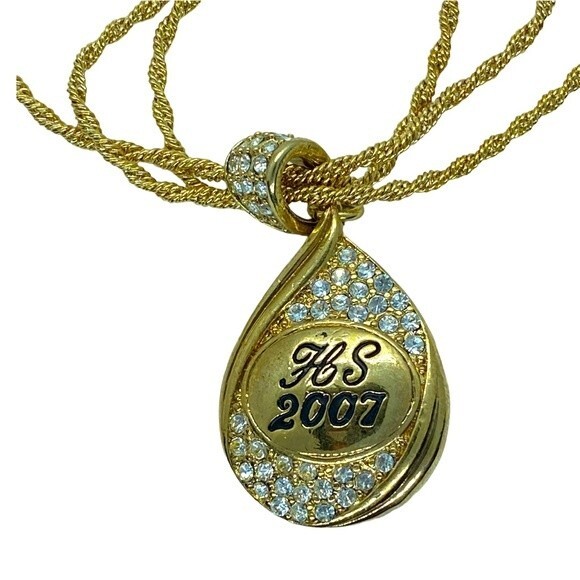 AVON Presidents Recognition Amber Gold-tone Teardrop Necklace 06-07’ - Picture 4 of 4